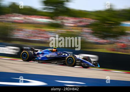 Ungarn, 21/07/2023, #02 Logan SarSergeant, (USA) Williams Mercedes während des ungarischen GP, Budapest, 20-23. Juli 2023 bei der Hungaroring, Formel-1-Weltmeisterschaft 2023. Stockfoto
