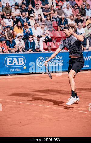 Båstad, Schweden. 2023 07 21. Andrey Rublev schlägt Alexander Zverev im Viertelfinale Daniel Bengtsson Stockfoto