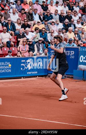 Båstad, Schweden. 2023 07 21. Andrey Rublev schlägt Alexander Zverev im Viertelfinale Daniel Bengtsson Stockfoto