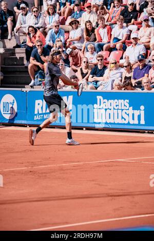 Båstad, Schweden. 2023 07 21. Andrey Rublev schlägt Alexander Zverev im Viertelfinale Daniel Bengtsson Stockfoto