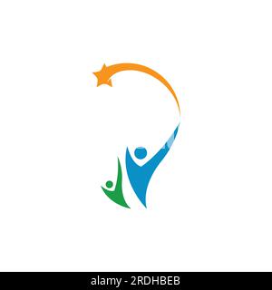 Star-Logo und -Symbol für Personen Stock Vektor