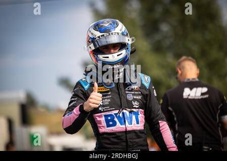 Mogyorod, Hongrie. 21. Juli 2023. MARTINS Victor (FRA), ART Grand Prix, Dallara F2, Portrait während der 9. Runde der FIA Formel-2-Meisterschaft 2023 vom 21. Bis 23. Juli 2023 auf dem Hungaroring, in Mogyorod, Ungarn - Photo Sebastian Rozendaal/Dutch Photo Agency/DPPI Credit: DPPI Media/Alamy Live News Stockfoto