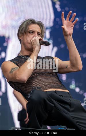 2Henham Park, Suffolk, Großbritannien. 21. Juli 2023. Aufführungen Tag 2 Latitude Festival 2023 Confidence man tritt beim Latitude Festival auf 2023 21.07.2023 Gutschein: Gary Stafford/Alamy Live News Stockfoto