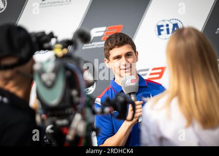 Mogyorod, Hongrie. 21. Juli 2023. FORNAROLI Leonardo (ita), Trident, Dallara F3, Portrait während der 7. Runde der FIA-Formel-3-Meisterschaft 2023 vom 21. Bis 23. Juli 2023 über das Hungaroring, in Mogyorod, Ungarn - Photo Sebastian Rozendaal/Dutch Photo Agency/DPPI Credit: DPPI Media/Alamy Live News Stockfoto