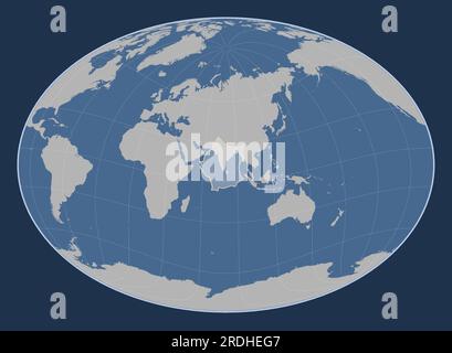 Indische tektonische Platte auf der Volumenkonturkarte in der Fahey-Schrägprojektion, die meridional und latitudinal zentriert ist. Stock Vektor