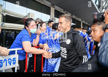 Thailand. 21. Juli 2023. Harry Winks aus Leicester City kommt vor einer Pressekonferenz am Flughafen Suvarnabhumi an. Kredit: SOPA Images Limited/Alamy Live News Stockfoto