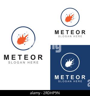 Vektordesign-Logo für Meteor- oder Weltraumobjekte. Stock Vektor