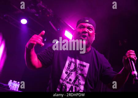 Nottingham, Großbritannien, 21. Juli 2023, Hip Hop Legends De La Soul Kelvin 'Posdnuos' Mercer und Vincent 'Maseo' Mason treten bei Rock City in Nottingham auf, UK Credit: Paul Smith / Alamy Live News Stockfoto