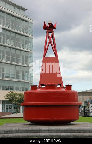 Markierungsboje in Belfast angezeigt Stockfoto