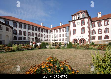 Innenhof des 1690 erbauten Schlosses Elisabethenburg, Meiningen, Thüringen, Deutschland Stockfoto