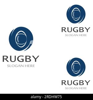 Rugby-Ball-Logo. Mit Vektordarstellung. Kann für Sportlogos und ein Teamlogo verwendet werden Stock Vektor