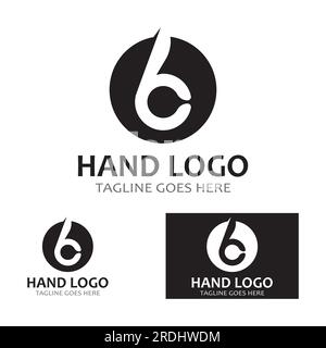 Vorlage für Vektordesign des Handlogos Stock Vektor