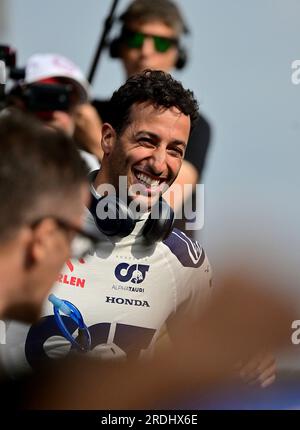 Budapest, Ungarn. 21. Juli 2023. 21. Juli 2023, Hungaroring, Budapest, Formel 1 Grand Prix von Ungarn 2023, im Bild Daniel Ricciardo (AUS), Scuderia AlphaTauri Credit: dpa/Alamy Live News Stockfoto