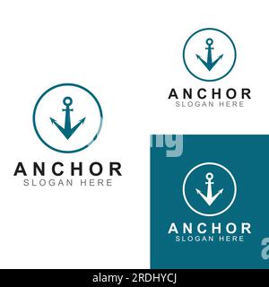 Design-Vektor für Logo und Ankersymbol. Stock Vektor