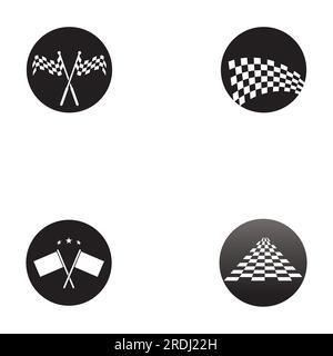 Race-flag Icon, einfaches Design Illustration Vektor Stock Vektor