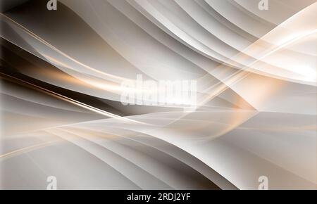 Abstrakter wellenförmiger Hintergrund wunderschöne bunte Lichteffekte grauer Lichter blinken. Hintergrund mit fliegenden Designelementen. Grauer Hintergrund .Hintergrund von Stockfoto