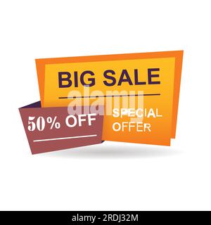 Einzelhandelsverkauf Aufkleber Bestes Angebot 50 Rabatt Stock Vektor