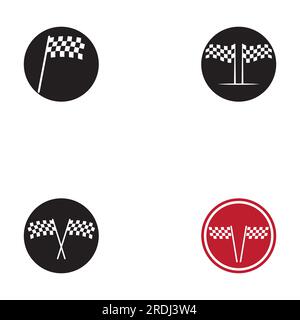 Race-flag Icon, einfaches Design Illustration Vektor Stock Vektor