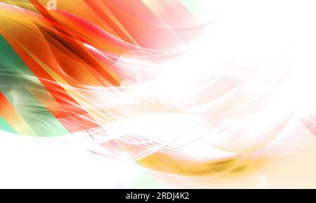 Abstrakter wellenförmiger Hintergrund schöne bunte Lichteffekte weißer und roter Lichter blinken. Hintergrund mit fliegenden Designelementen. Grauer Hintergrund .Backg Stockfoto