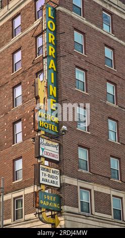 Das historische Hotel Lorraine wurde im April 1925 eröffnet, an der Jefferson Avenue in der 12. St in der Nähe der Innenstadt von Toledo Ohio USA 2023 Stockfoto