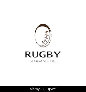 Rugby-Ball-Logo. Mit Vektordarstellung. Kann für Sportlogos und ein Teamlogo verwendet werden Stock Vektor