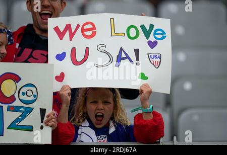 Eden Park, Auckland, Neuseeland. 22. Juli 2023. USA gegen Vietnam, im Eden Park, Auckland, Neuseeland. Kim Price/CSM/Alamy Live News Stockfoto