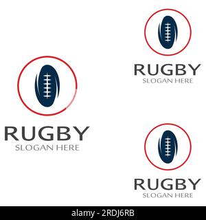 Rugby-Ball-Logo. Mit Vektordarstellung. Kann für Sportlogos und ein Teamlogo verwendet werden Stock Vektor