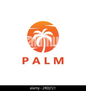 Palm Tree Sommer logo template Vector Illustration Stock Vektor