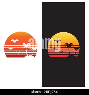 Palm Tree Sommer logo template Vector Illustration Stock Vektor