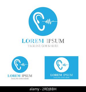 Logo-Vektor des Sense-of-Hearing-Ohres Stock Vektor