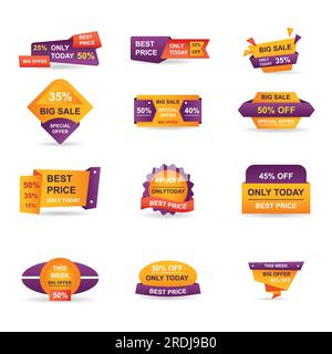 Einzelhandelsverkauf Aufkleber Bestes Angebot Stock Vektor