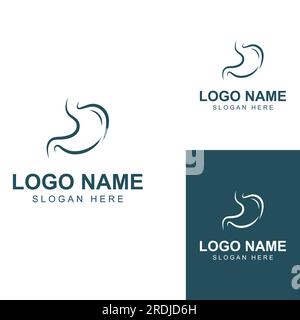 Logo-Design für Magen-Darm-Gesundheit und Magenpflege Stock Vektor