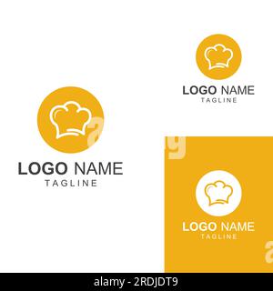 Chefkoch hat Logo für Restaurant, Café und Online-Food-Lieferung. Logo mit Vektordesign. Stock Vektor