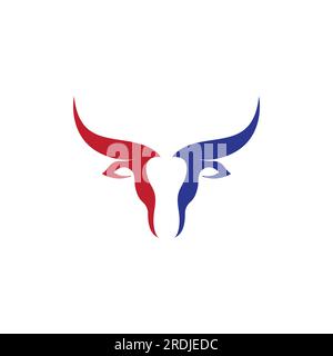 Logo und Symbol für das Bull-Head-Horn Stock Vektor