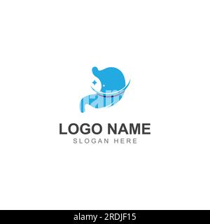 Logo-Design für Magen-Darm-Gesundheit und Magenpflege Stock Vektor