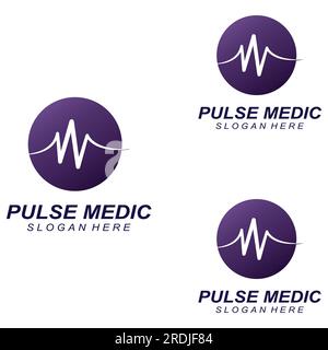 Pulslinie oder medizinische Welle. Logo-Design-Konzept-Vektor Stock Vektor