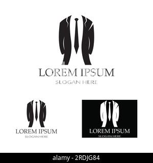 Tuxedo-Symbol und Logo für Herrenbekleidung, Designvorlage Stock Vektor