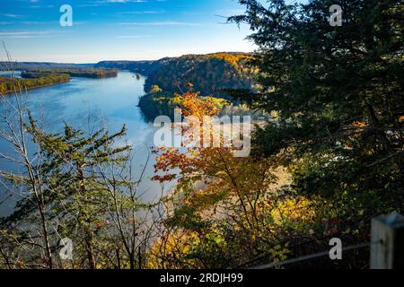 Mississippi River von Effigy Mounds McGregor Iowa Stockfoto