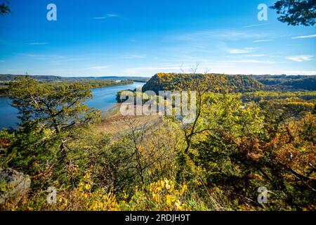 Mississippi River von Effigy Mounds McGregor Iowa Stockfoto