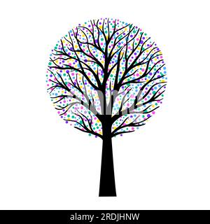 Baum mit bunten Punkten Stock Vektor