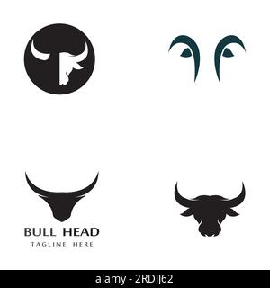 Logo und Symbol für das Bull-Head-Horn Stock Vektor