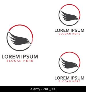 Falcon Eagle Bird Logo und Symbolabbildung Stock Vektor