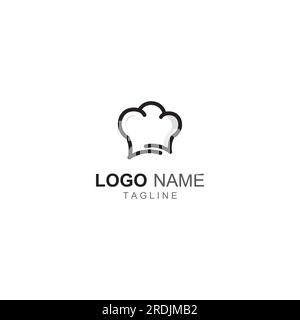 Chefkoch hat Logo für Restaurant, Café und Online-Food-Lieferung. Logo mit Vektordesign. Stock Vektor