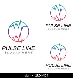 Pulslinie oder medizinische Welle. Logo-Design-Konzept-Vektor Stock Vektor