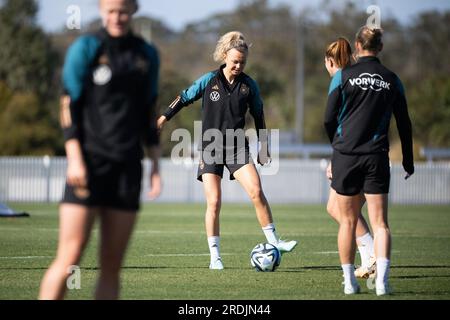 Tuggerah, Australien. 22. Juli 2023. Fußball: Weltmeisterschaft, Frauen, Training Deutschland: Lena Lattwein (M)-Züge. Kredit: Sebastian Gollnow/dpa/Alamy Live News Stockfoto