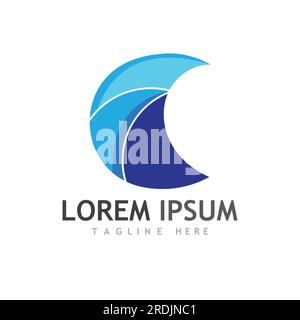 Wasser Wellen Symbol Vektor Grafik Design logo Stock Vektor