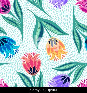 Muster mit hellen Tulpen Stock Vektor