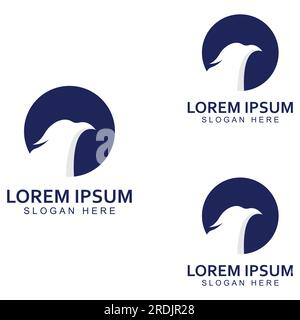 Falcon Eagle Bird Logo und Symbolabbildung Stock Vektor