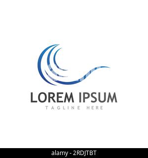 Wasser Wellen Symbol Vektor Grafik Design logo Stock Vektor