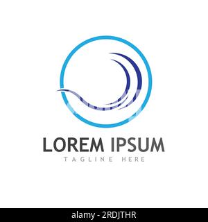 Wasser Wellen Symbol Vektor Grafik Design logo Stock Vektor